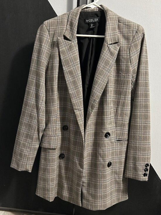 Rachel Zoe Jackets & Blazers - Rachel Zoe Plaid Double Breasted OPEN FRONT Blazer Office Academia Women's S